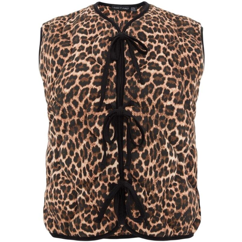 I Saw It First Womens/Ladies Leopard Print Lace Up Vest / Brown